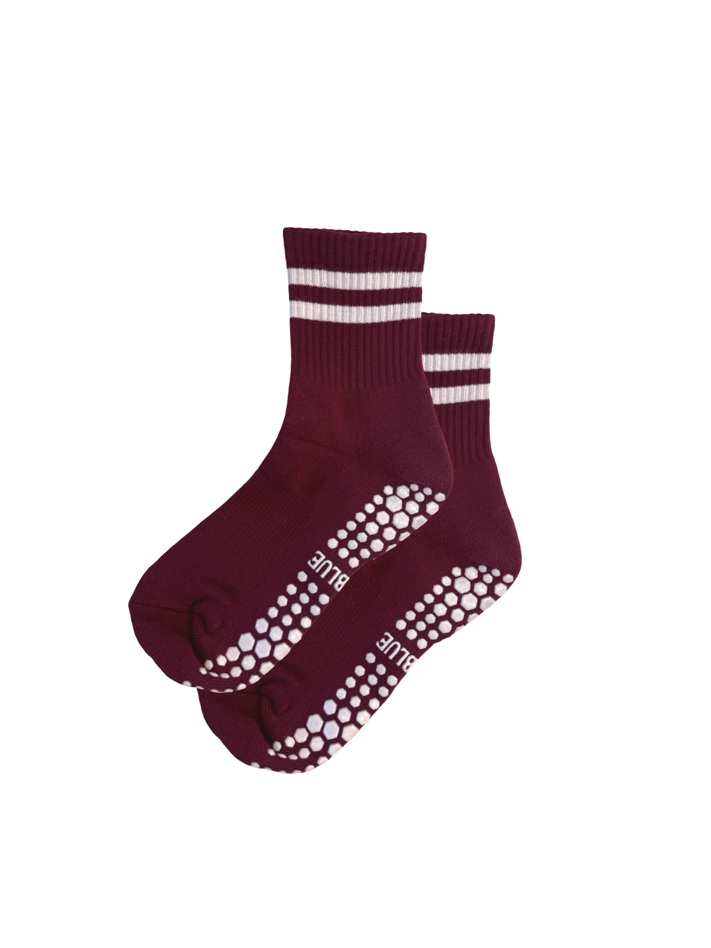 Maroon Stripe Ankle Crew
